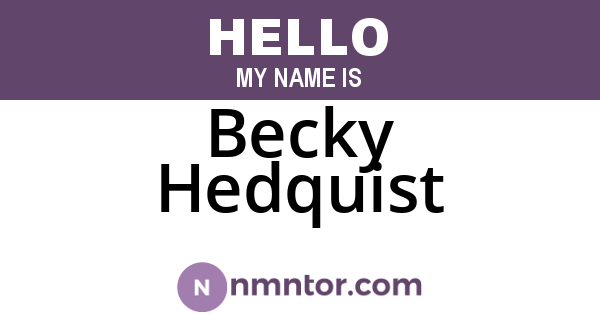 Becky Hedquist