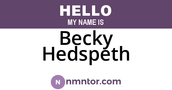 Becky Hedspeth