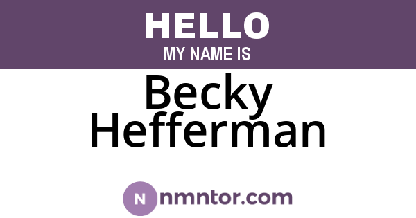 Becky Hefferman