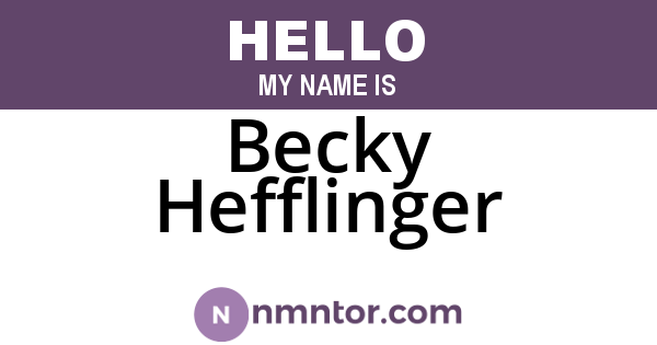 Becky Hefflinger