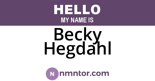 Becky Hegdahl