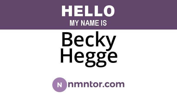 Becky Hegge