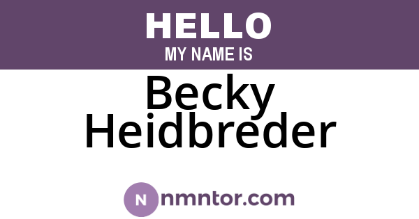 Becky Heidbreder