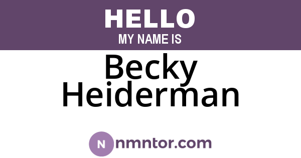Becky Heiderman