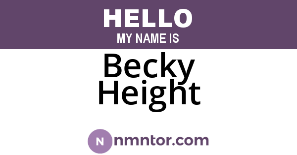 Becky Height
