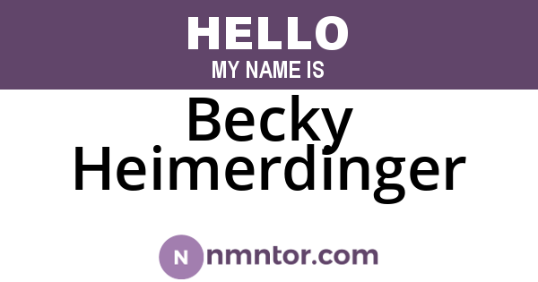 Becky Heimerdinger