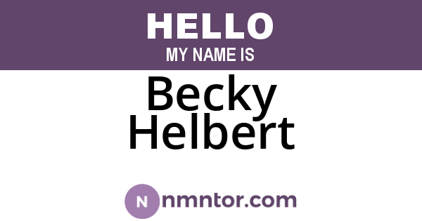 Becky Helbert