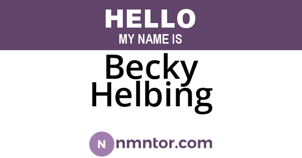 Becky Helbing