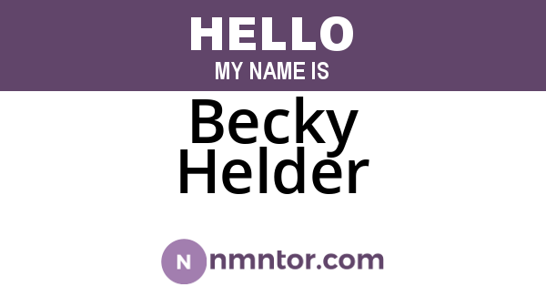Becky Helder