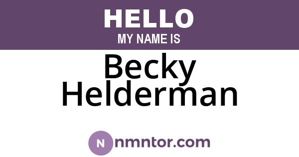 Becky Helderman