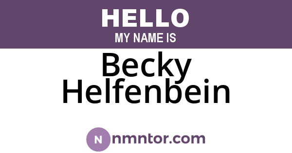 Becky Helfenbein