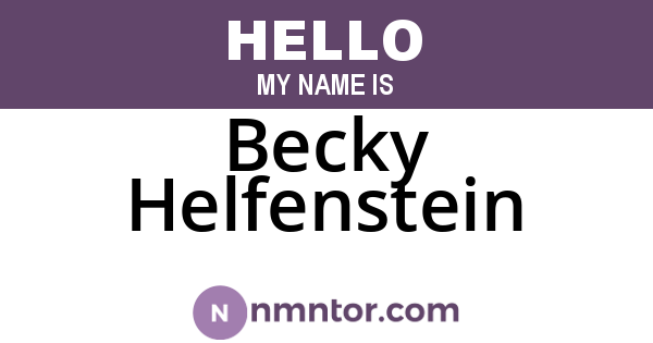 Becky Helfenstein