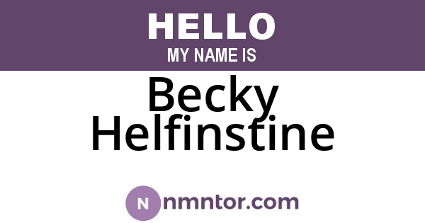 Becky Helfinstine
