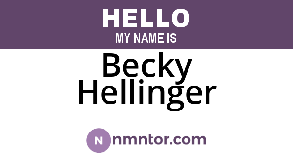 Becky Hellinger