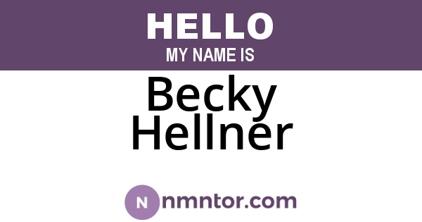 Becky Hellner