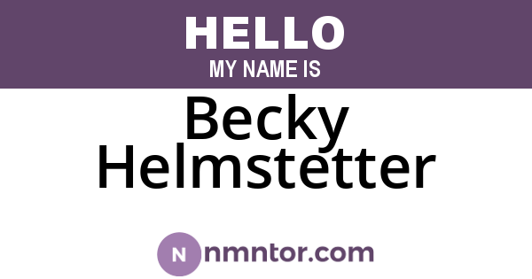 Becky Helmstetter