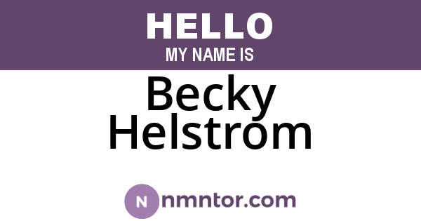 Becky Helstrom