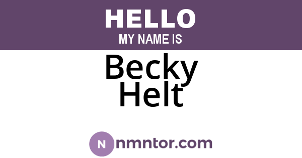 Becky Helt