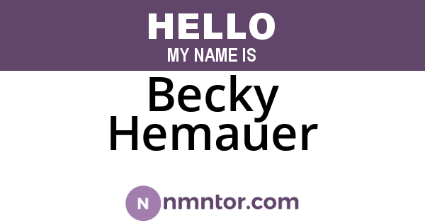 Becky Hemauer