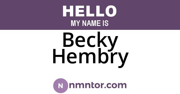 Becky Hembry