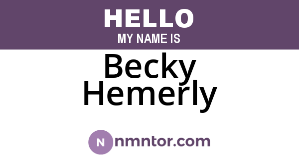Becky Hemerly