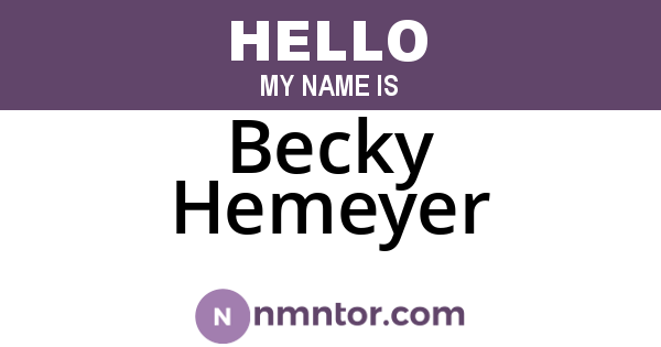 Becky Hemeyer