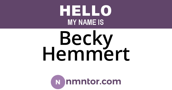 Becky Hemmert