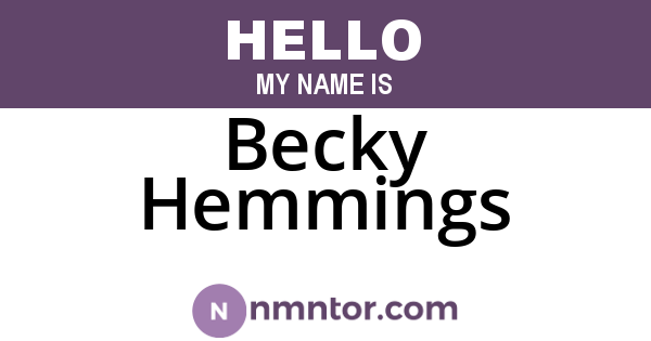 Becky Hemmings