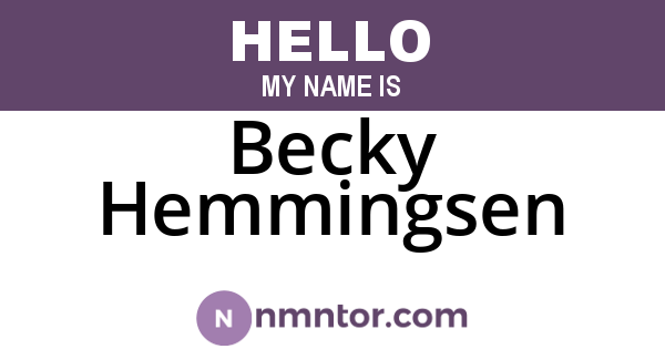 Becky Hemmingsen