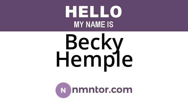 Becky Hemple