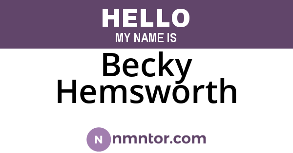 Becky Hemsworth