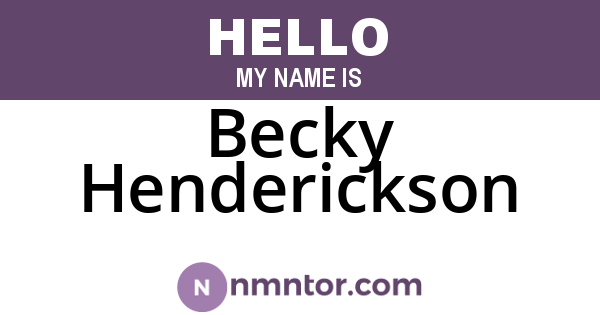 Becky Henderickson