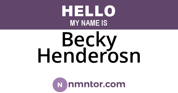 Becky Henderosn