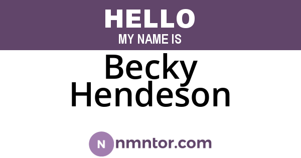 Becky Hendeson