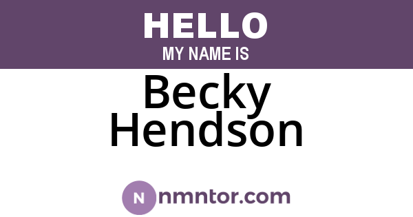 Becky Hendson