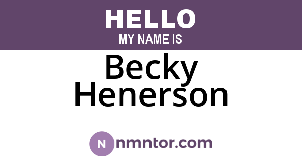 Becky Henerson