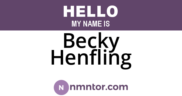 Becky Henfling