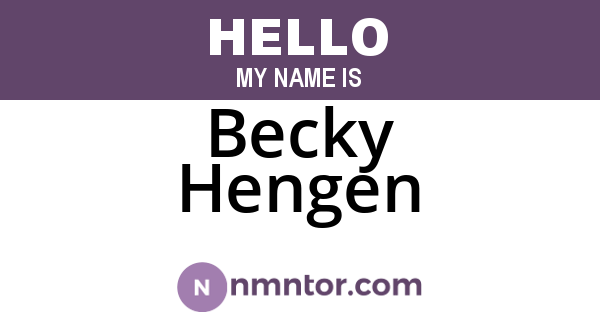 Becky Hengen