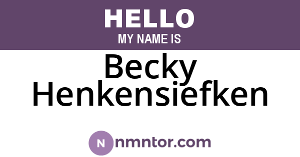 Becky Henkensiefken