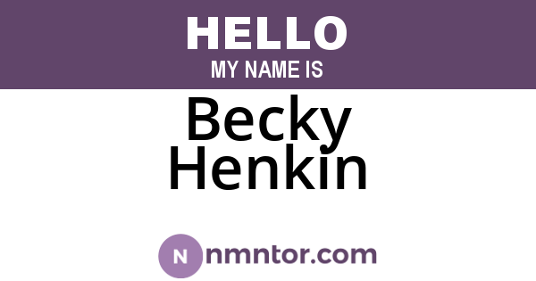 Becky Henkin