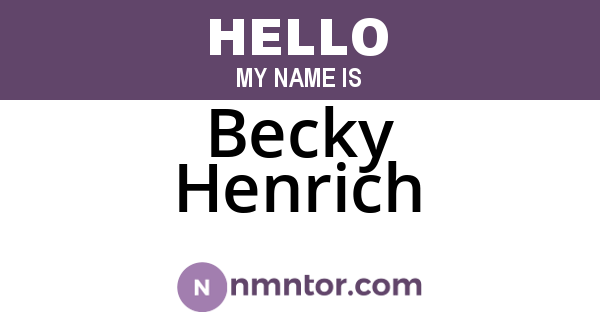 Becky Henrich
