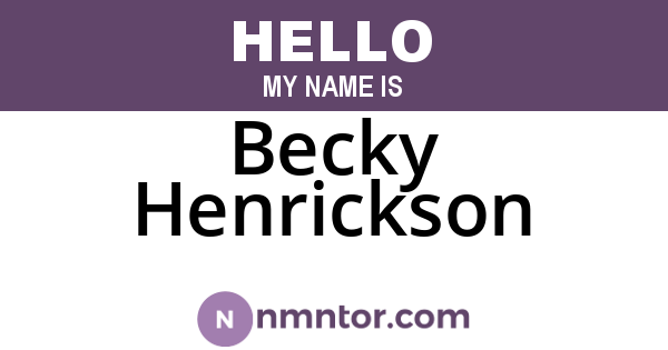 Becky Henrickson