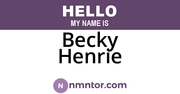 Becky Henrie