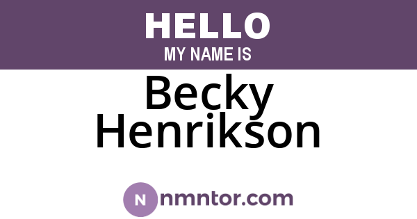 Becky Henrikson