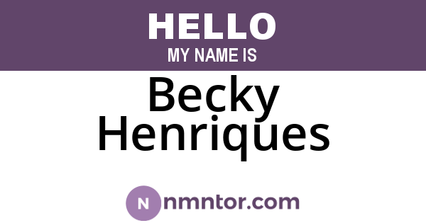 Becky Henriques