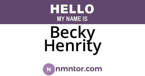 Becky Henrity