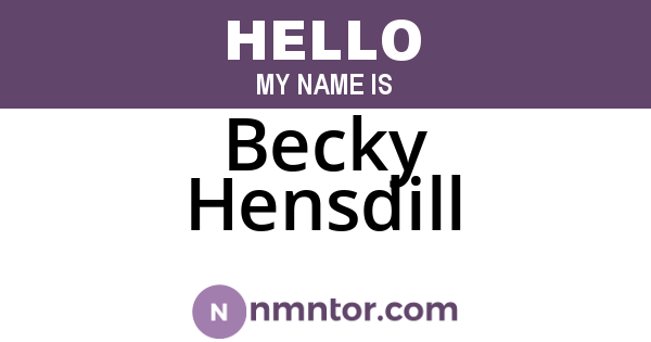 Becky Hensdill