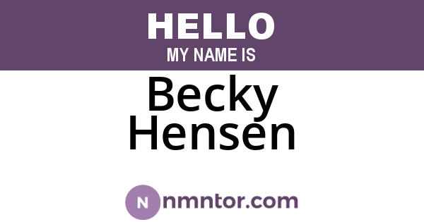 Becky Hensen