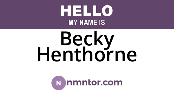 Becky Henthorne