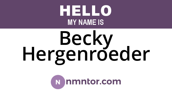 Becky Hergenroeder